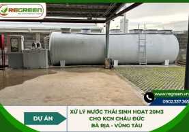 Dự án xử lý nước thải sinh hoạt 20m3/ngày.đêm cho KCN Châu Đức