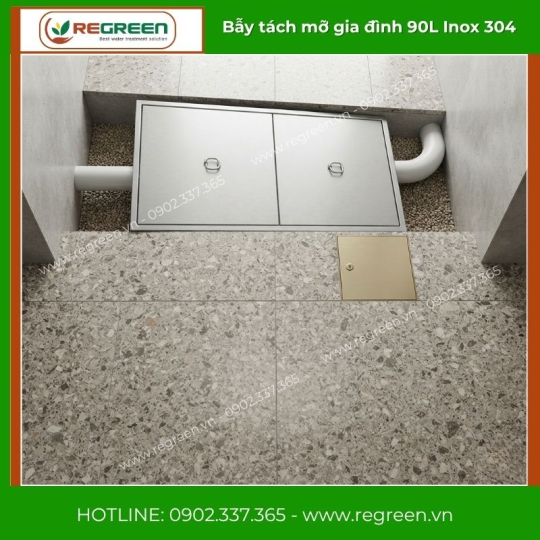Bẫy tách mỡ gia đình 90L Inox 304