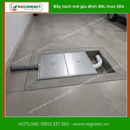 Bẫy tách mỡ gia đình 90L Inox 304