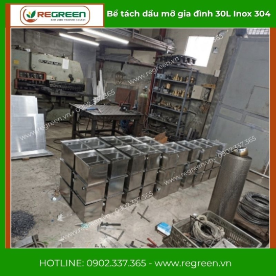 Bể tách dầu mỡ gia đình 30L Inox 304