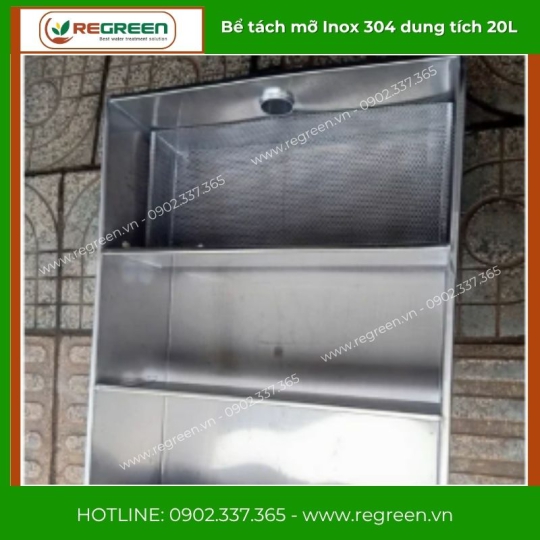 Bể tách mỡ gia đình 20L Inox 304