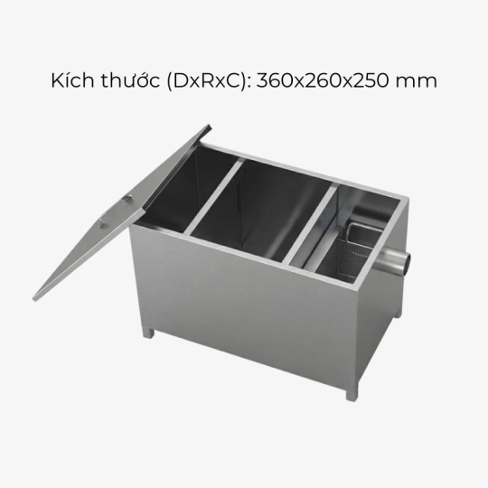 Bể tách mỡ gia đình 20L Inox 304