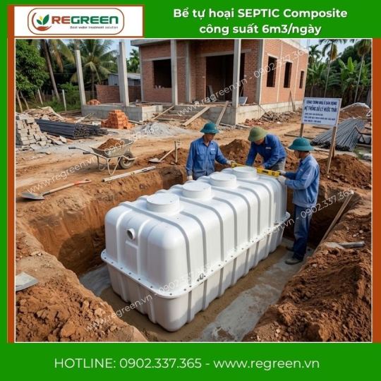 Bể Tự Hoại SEPTIC Composite Công suất 6000 Lít
