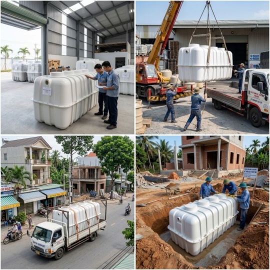 Bể Tự Hoại SEPTIC Composite Công suất 6000 Lít