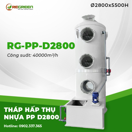Tháp Hấp Thụ Nhựa PP D2800 