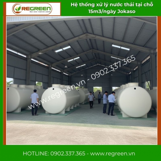 Hệ thống xử lý nước thải tại nguồn (tại chỗ) 15m3/ngày Jokaso
