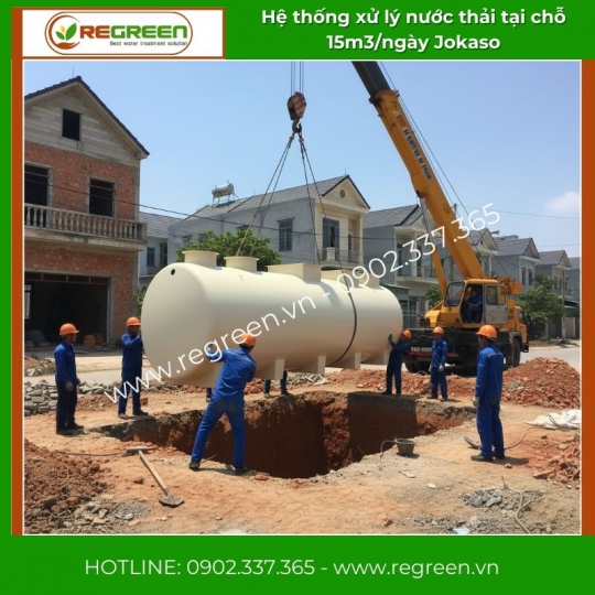Hệ thống xử lý nước thải tại nguồn (tại chỗ) 15m3/ngày Jokaso