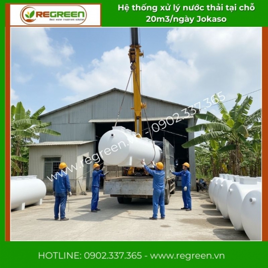 Hệ thống xử lý nước thải tại nguồn (tại chỗ) 20m3/ngày Jokaso