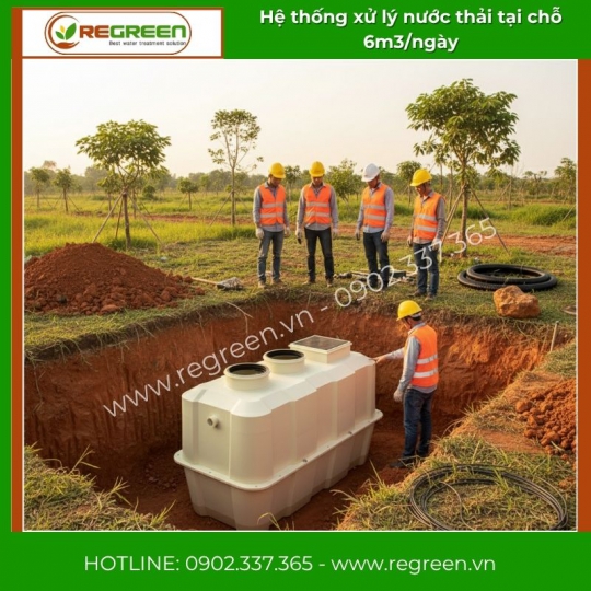 Hệ thống xử lý nước thải tại nguồn (tại chỗ) Jokaso 6m3/ngày