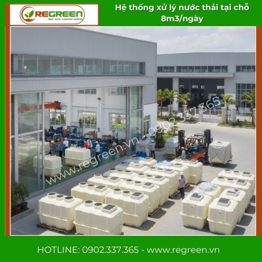 Hệ thống xử lý nước thải tại nguồn (tại chỗ) 8m3/ngày Jokaso