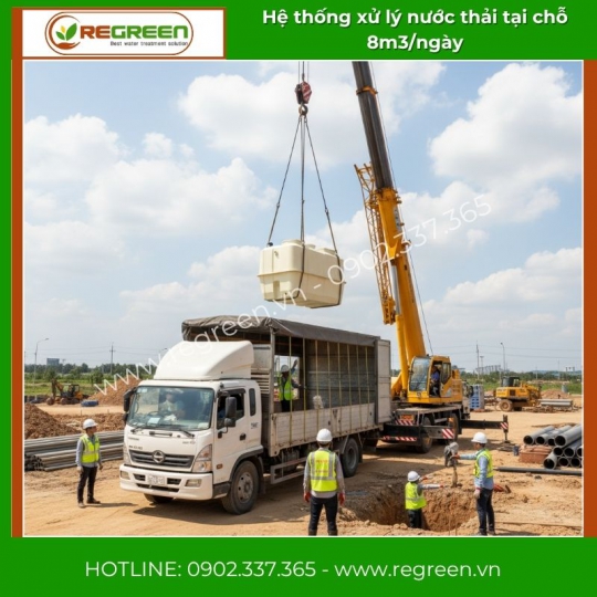 Hệ thống xử lý nước thải tại nguồn (tại chỗ) 8m3/ngày Jokaso