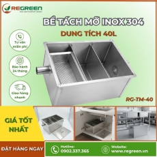 Bể tách mỡ gia đình 40L Inox 304