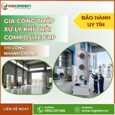 Gia công tháp xử lý khí thải Composite FRP