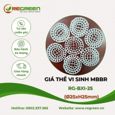 Giá thể vi sinh MBBR bánh xe D25xH25 64 lỗ